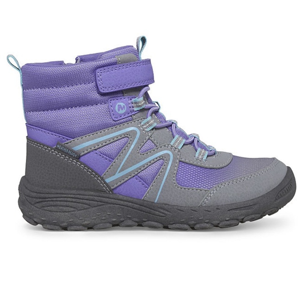 Merrell Big Kid's Polar Trekker Snow Boot 🥾in Gray/Purple/Turquoise BRAND NEW
